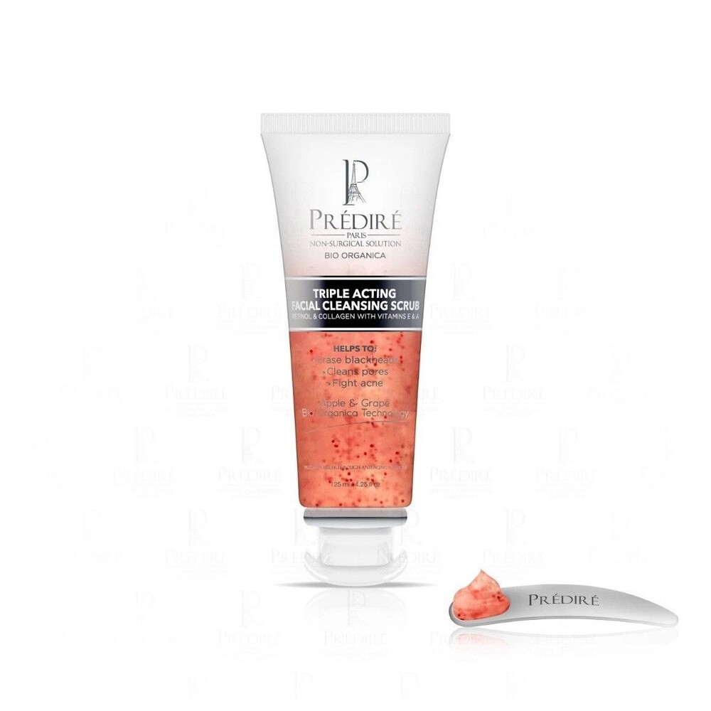 PREDIRÉ Paris Triple Acting Facial Cleansing Scrub Retinol Collagen 4.25 oz